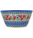 Polmedia Polish Pottery Bowl 7" Red Pansy Theme