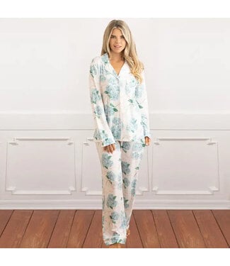 Long Luxe PJ Set - Hydrangea Ribbons