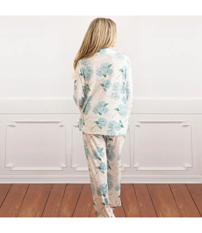 Long Luxe PJ Set - Hydrangea Ribbons