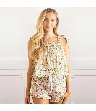 Tie Top PJ Set - Botanical Berry