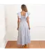 8 Oak Lane Smocked  Dress - Blue & White Stripe