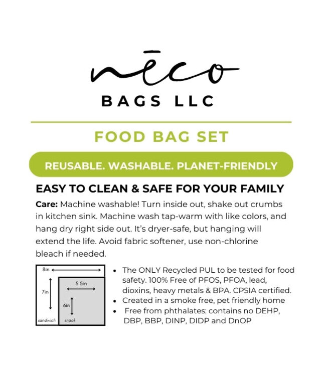 Food Bag Picnic Sets Snack and Sandwich Bag