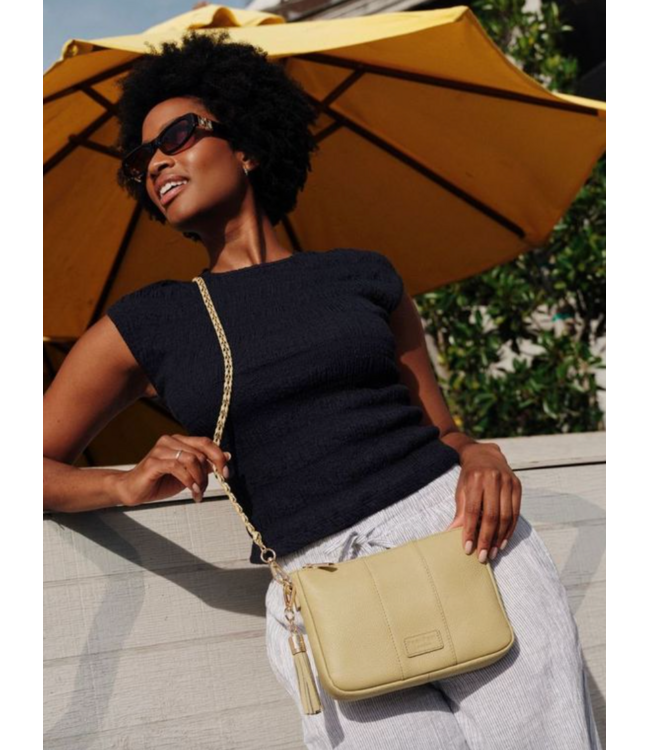 Pom Pom London The City Slim Bag - Pale Fern