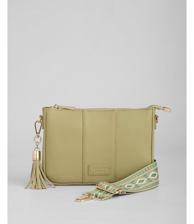 Pom Pom London The City Slim Bag - Pale Fern