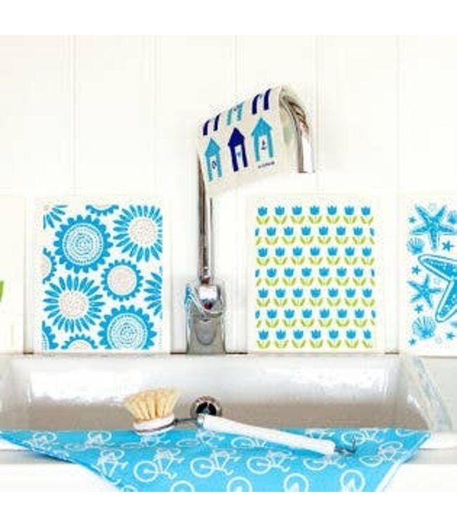 Swedish Dishcloth - Sunflower - Turquoise