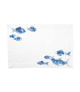 Blue Watercolor Fish Placemat