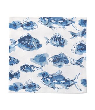Blue Watercolor Fish Napkin