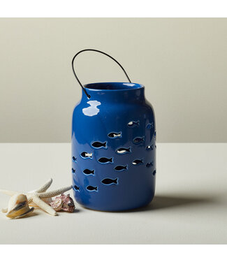 Blue School of Fish Medium Lantern