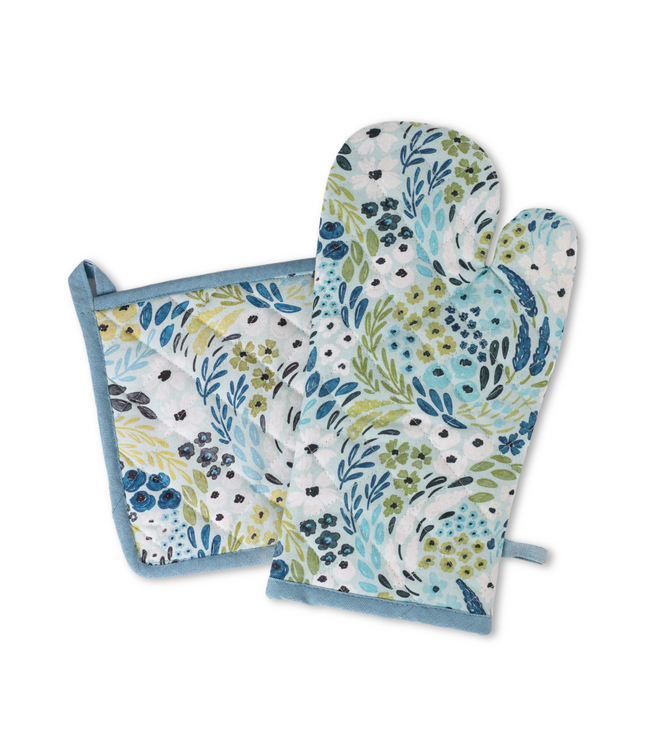 Floral Oven Mitt + Pot Holder Set