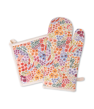Floral Oven Mitt + Pot Holder Set