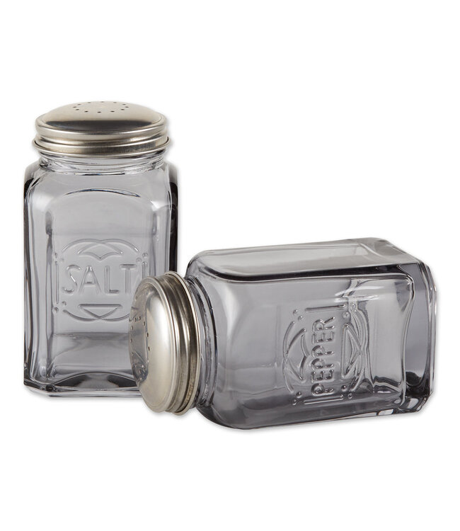RSVP Retro Glass Salt & Pepper Set - Gray