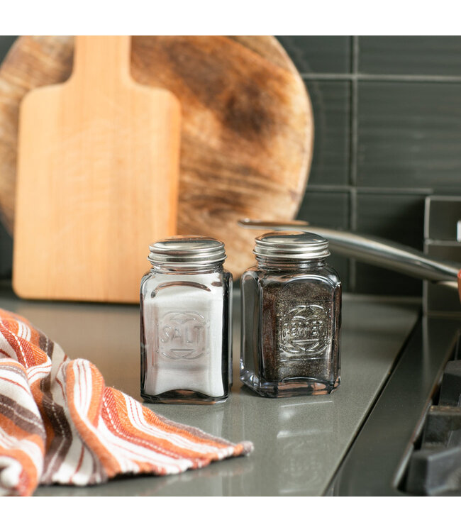 RSVP Retro Glass Salt & Pepper Set - Gray