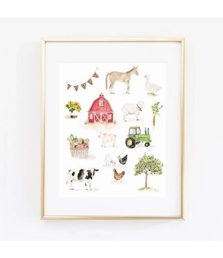 Farm Collection Watercolor Wall Art Print