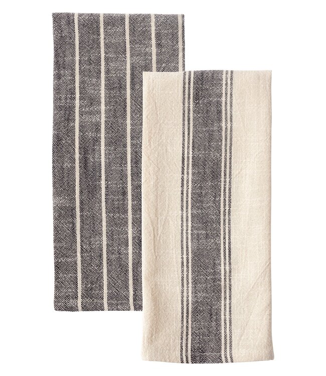Kaf Home Firenze Natural Slubbed Kitchen Towels - Set of 2