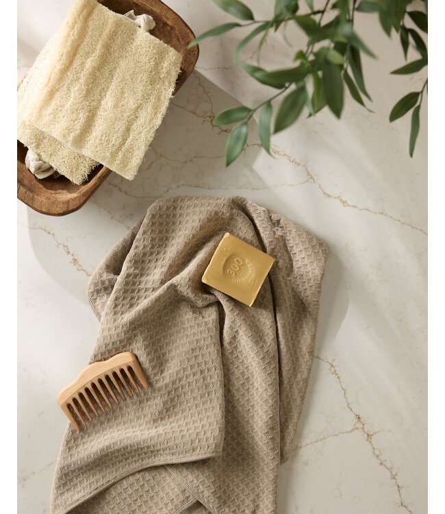 Geometry Hand Towel - Latte Truffle