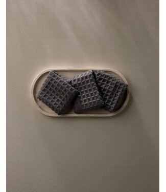 Geometry Waffle Washcloth Set - Charcoal