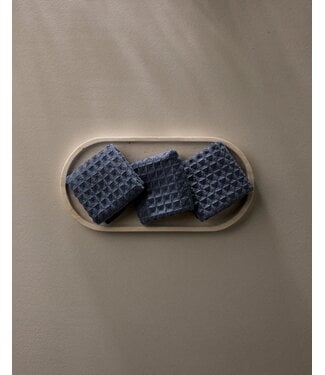 Geometry Waffle Washcloth Set - Midnight Blue