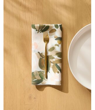 Geometry Dinner Napkin Set - Painted Blossoms