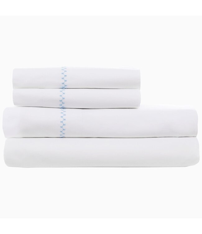 John Robshaw Anketi Light Indigo Organic Sheet Set - Twin / Twin XL