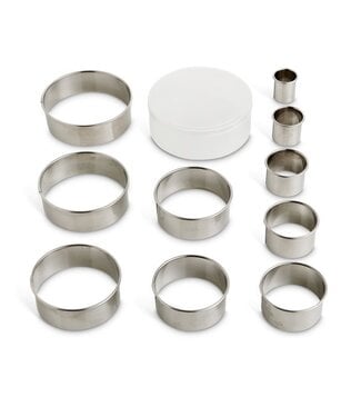 HIC Harold Import Company Mrs. Anderson's Baking Round Cookie Cutter Set of 10