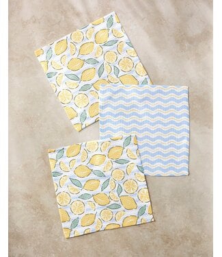 Geometry Dishcloth Set - Lemon Waves