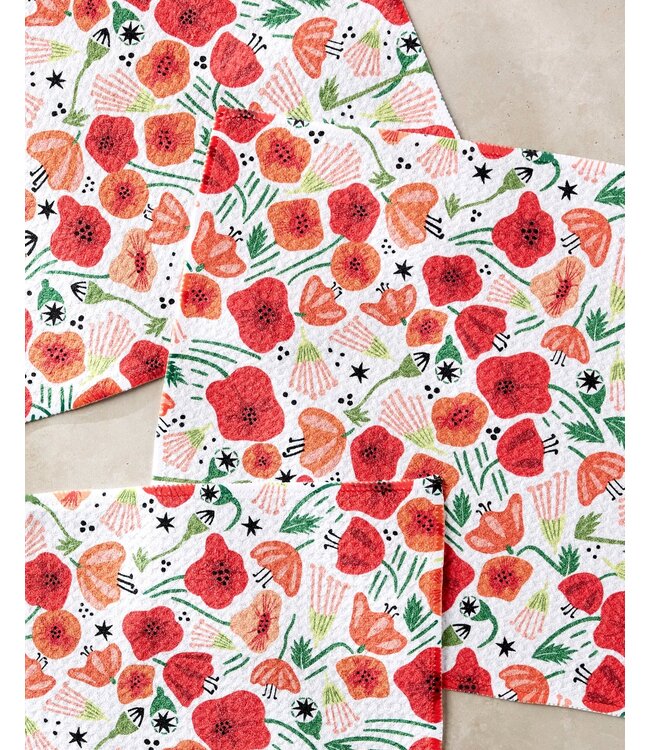 Geometry Dishcloth Set - Poppy Power