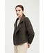 Common Knit Flap Collar Crop Cardigan