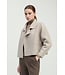 Common Knit Flap Collar Crop Cardigan