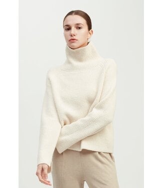 Common Knit Funnel Neck Rib Knit Pullover