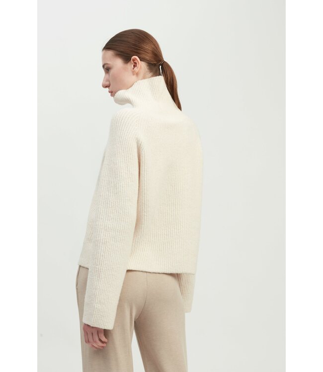Common Knit Funnel Neck Rib Knit Pullover
