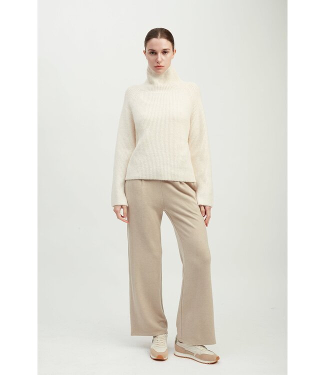 Common Knit Funnel Neck Rib Knit Pullover