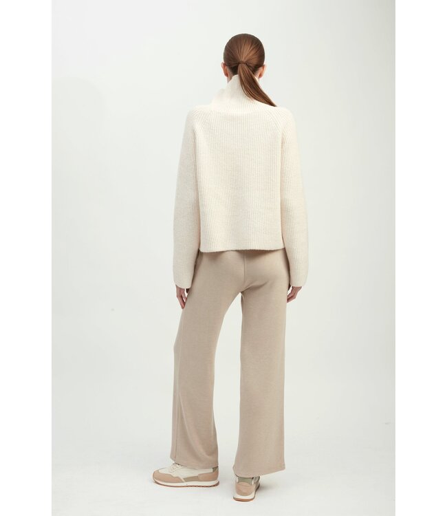 Common Knit Funnel Neck Rib Knit Pullover