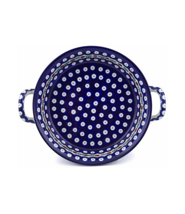 Polmedia Polish Pottery Round Baker with Handles Medium Mosquito Theme