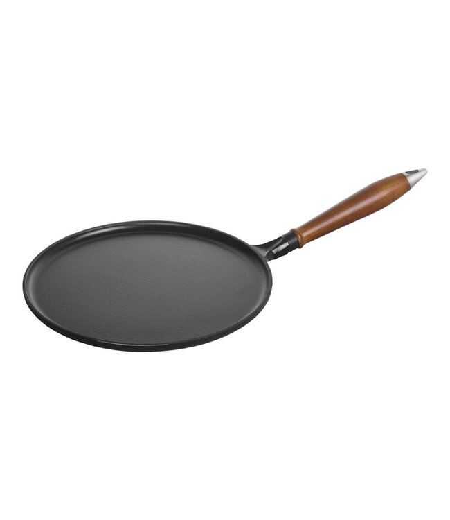 Staub Crepe Pan w/Wooden Handle and Spreader/Spatula - Matte Black