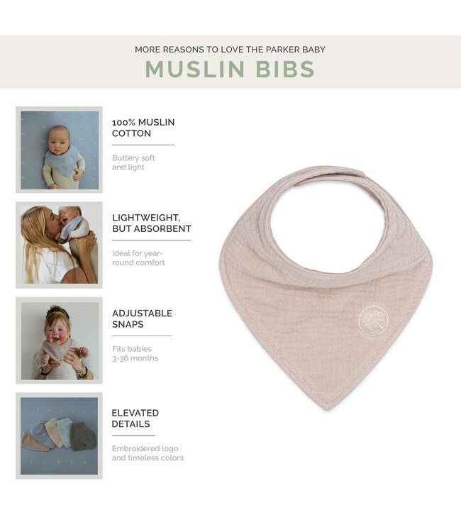 Stormy Muslin Bandana Bibs Set (4-Pack)