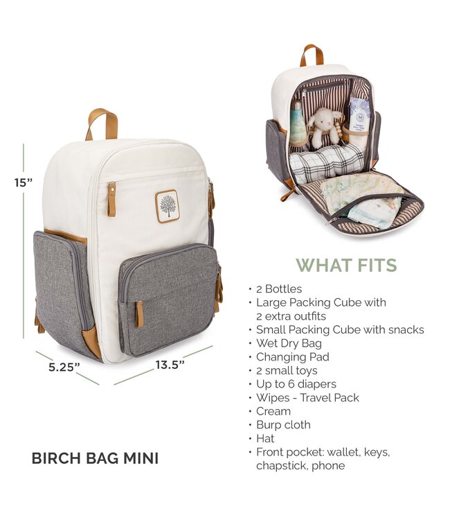 Birch Bag Mini Diaper Backpack, Cream