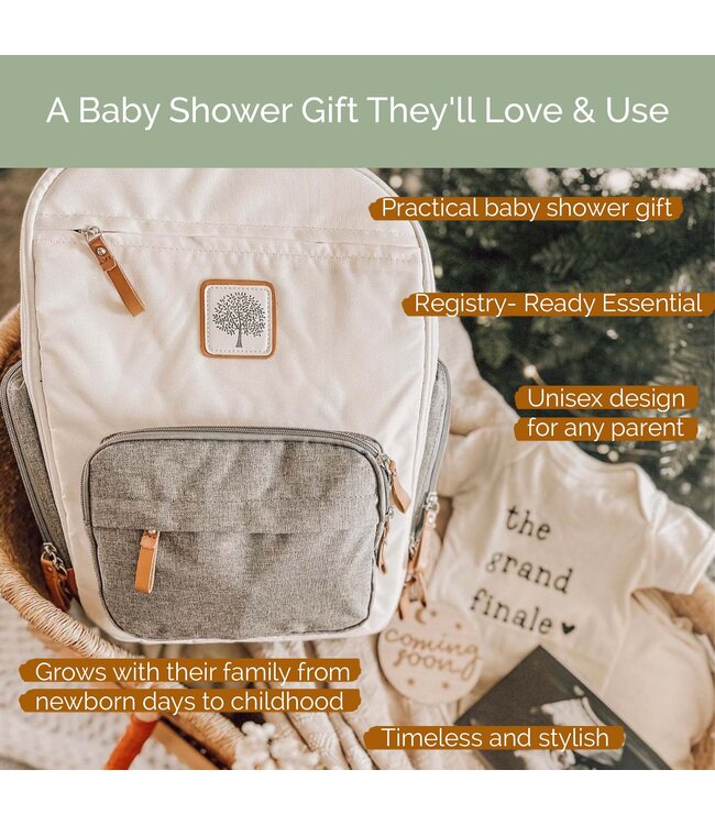 Birch Bag Mini Diaper Backpack, Cream