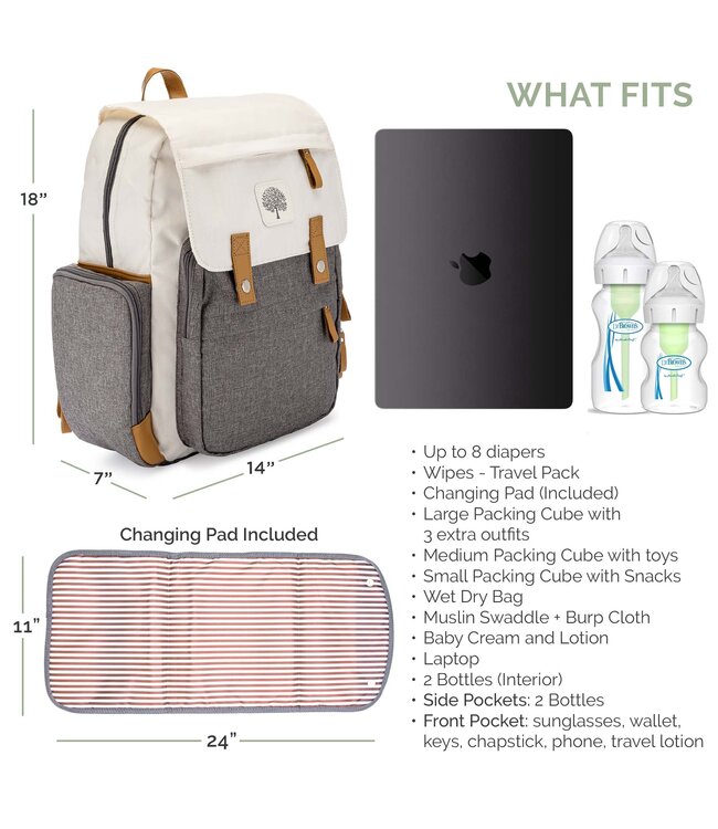 Birch Bag Diaper Backpack, Black