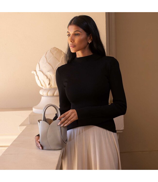 Melie Bianco Tulip Mini Recycled Vegan Leather Top Handle Bag