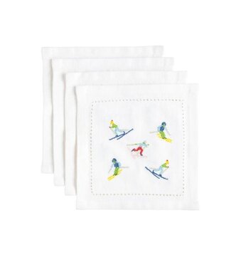 Mudpie Cocktail Napkin Set - Skiers