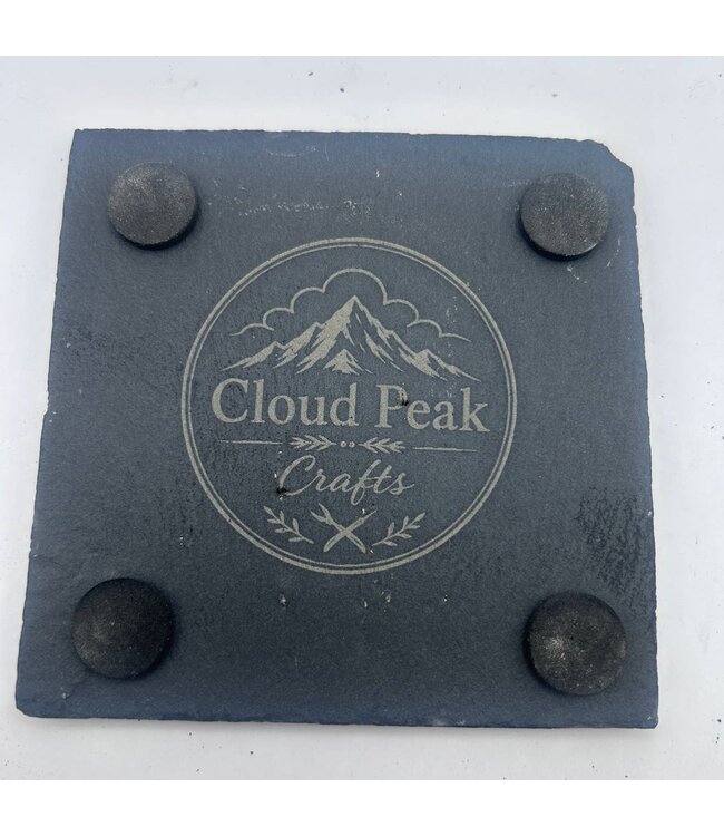 Cow Engraved Slate Coasters, S/4