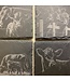 Cow Engraved Slate Coasters, S/4