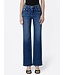 High Rise Full Length Dark Wash Slim Wide Jeans