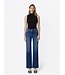 High Rise Full Length Dark Wash Slim Wide Jeans
