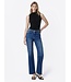 High Rise Full Length Dark Wash Slim Wide Jeans