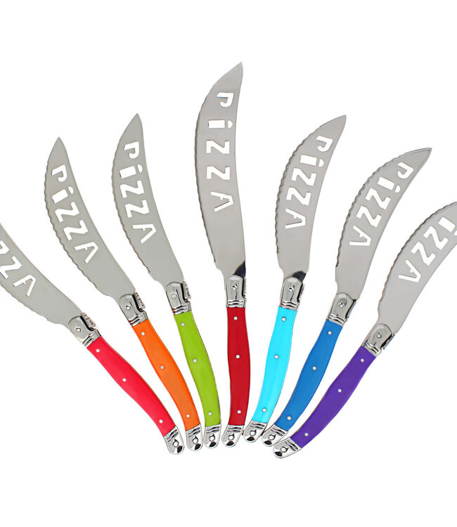 7 Piece Laguiole Pizza Knife Set - Rainbow Colors