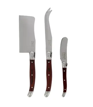 Laguiole 3-Piece Pakkawood Cheese Knife Set