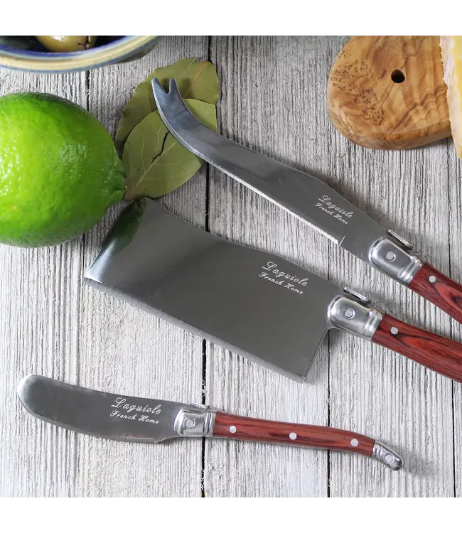 Laguiole 3-Piece Pakkawood Cheese Knife Set