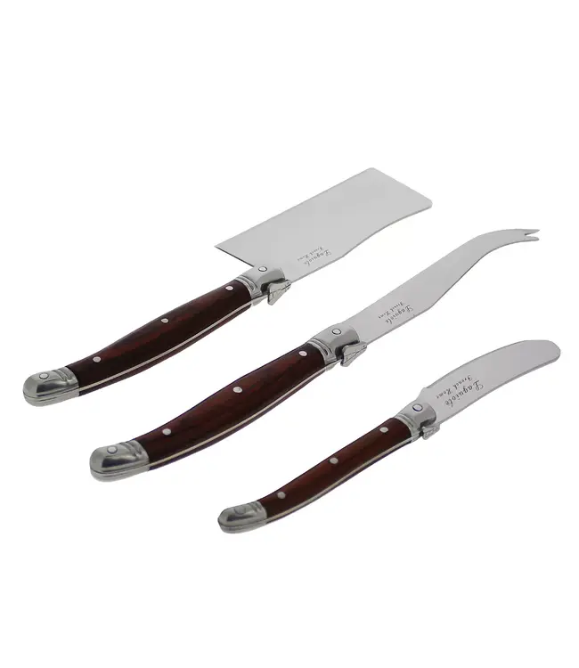 Laguiole 3-Piece Pakkawood Cheese Knife Set