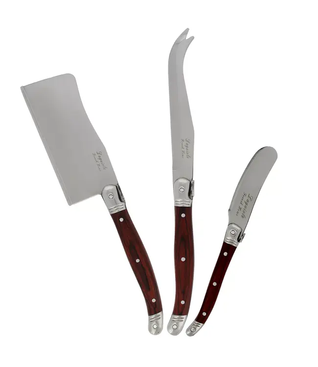 Laguiole 3-Piece Pakkawood Cheese Knife Set